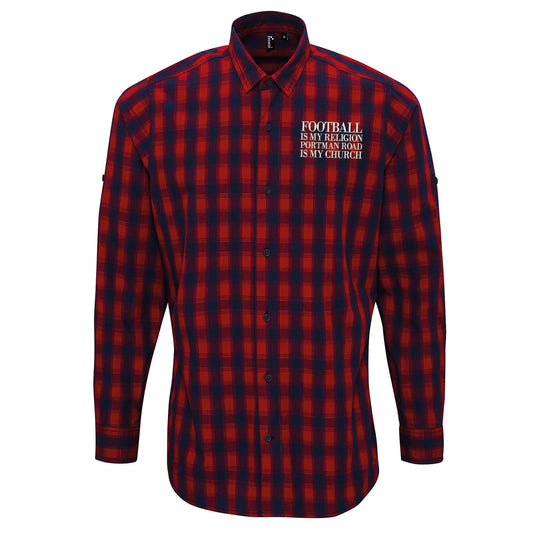 Ipswich Town Portman Road Check Long Sleeve Shirt