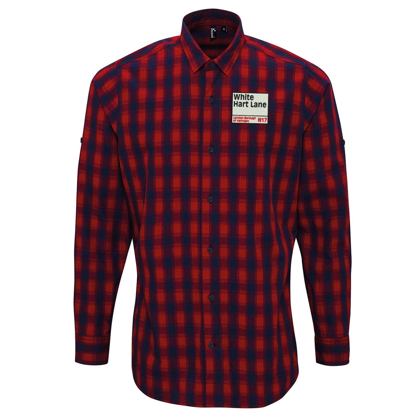 Retro White Hart Lane Check Long Sleeve Shirt