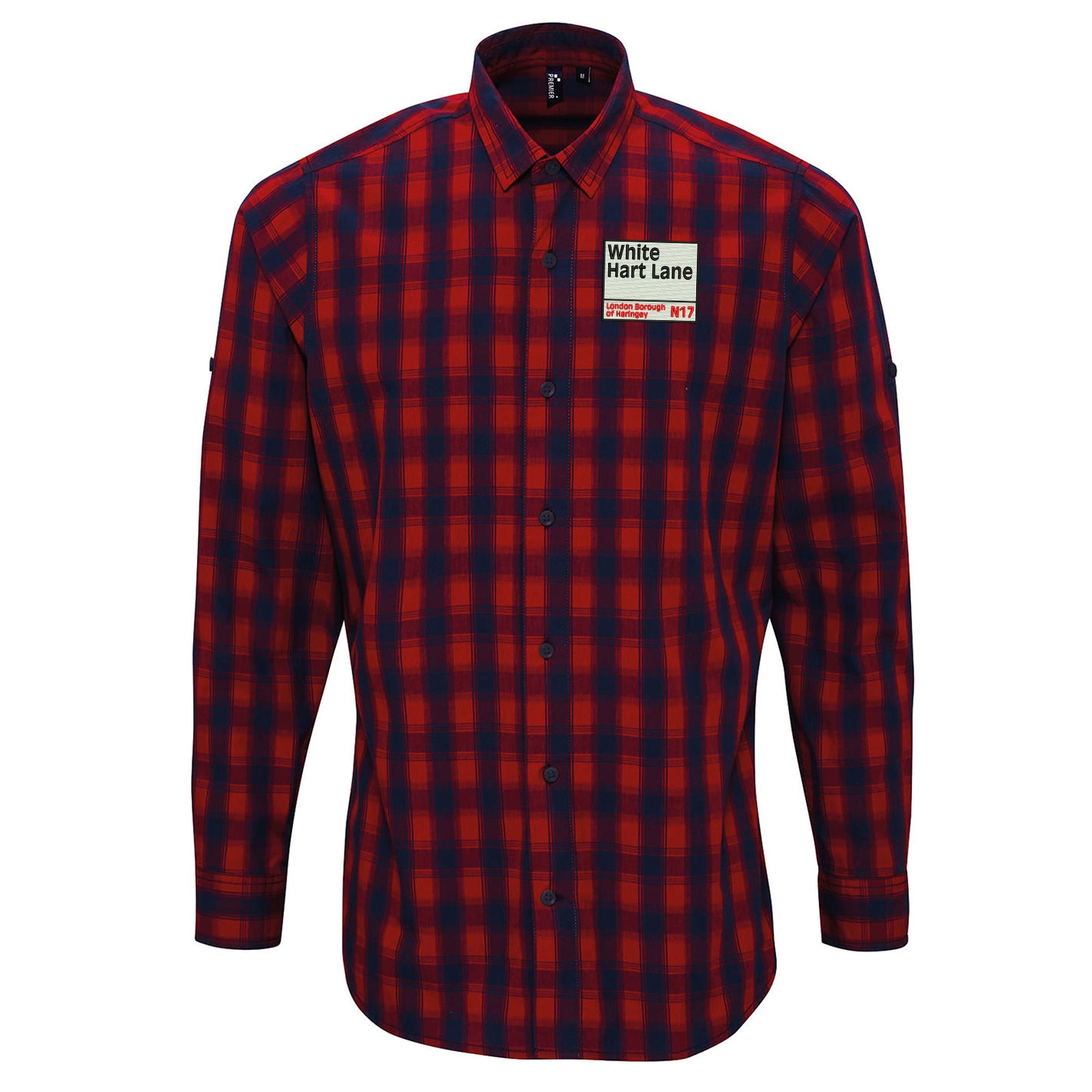 Retro White Hart Lane Check Long Sleeve Shirt