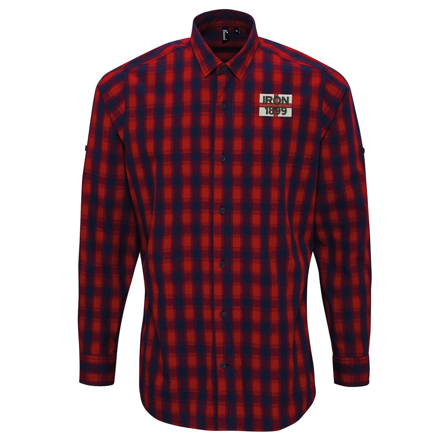 Iron 1899 Flag of England Long Sleeve Check Shirt