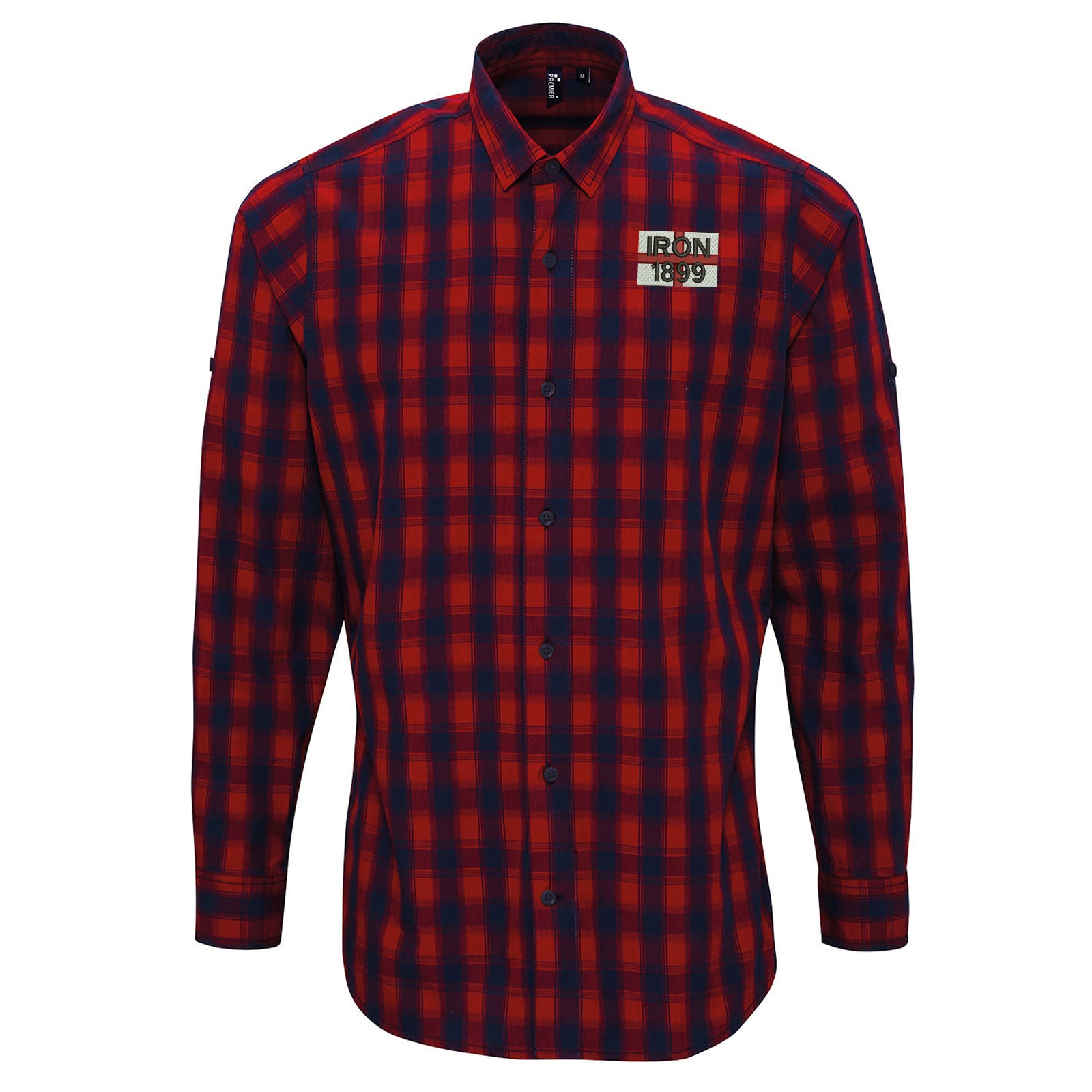 Iron 1899 Flag of England Long Sleeve Check Shirt