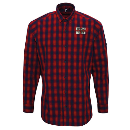 Iron 1899 Flag of England Long Sleeve Check Shirt