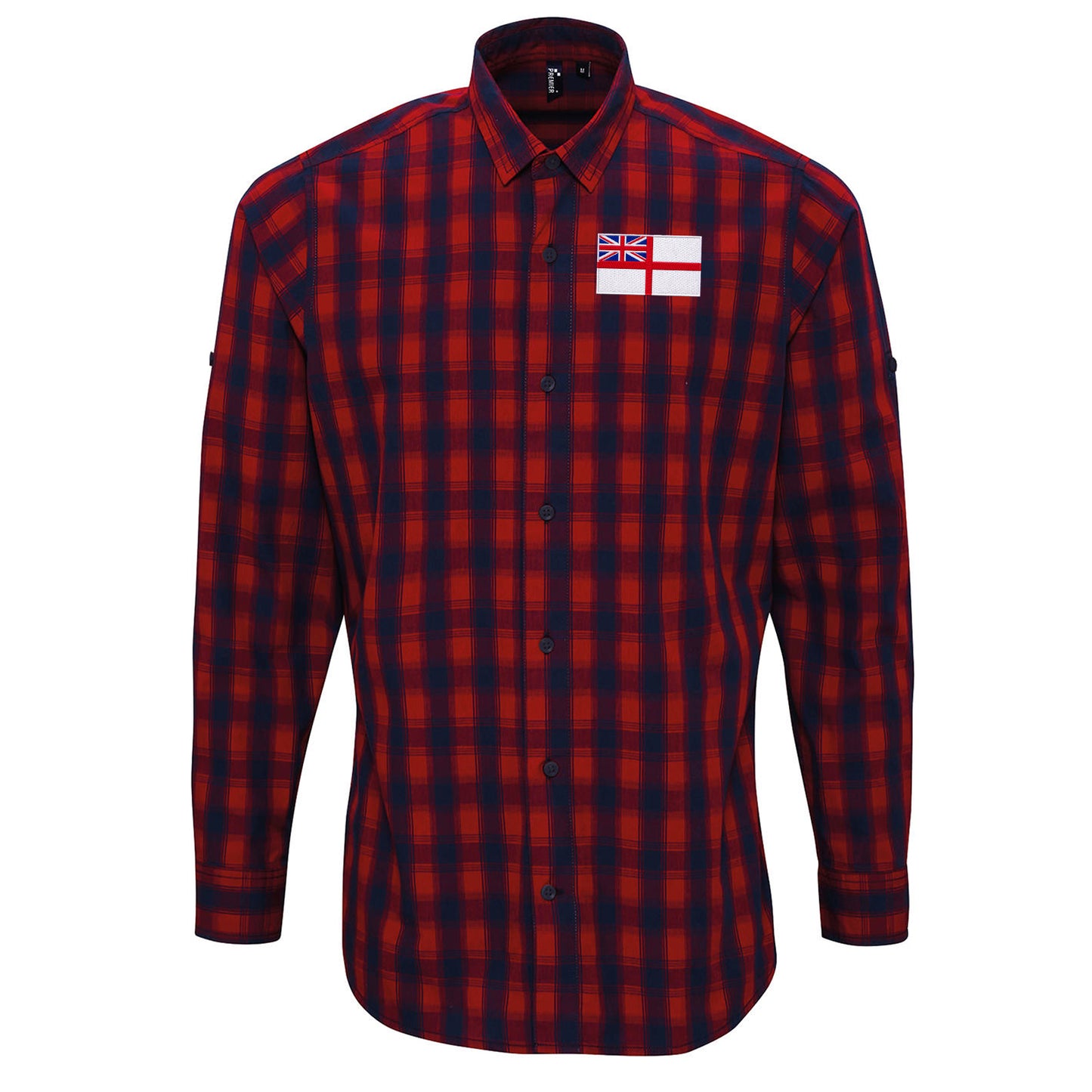 Royal Navy White Ensign Flag Check Long Sleeve Shirt