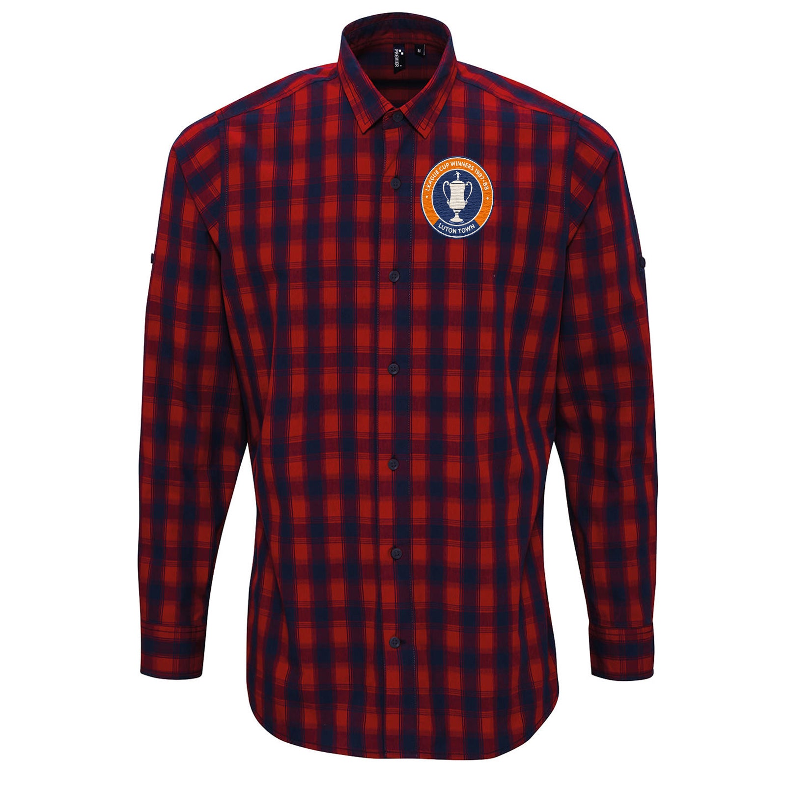 Luton Town League Cup Winners Check Long Sleeve Shirt