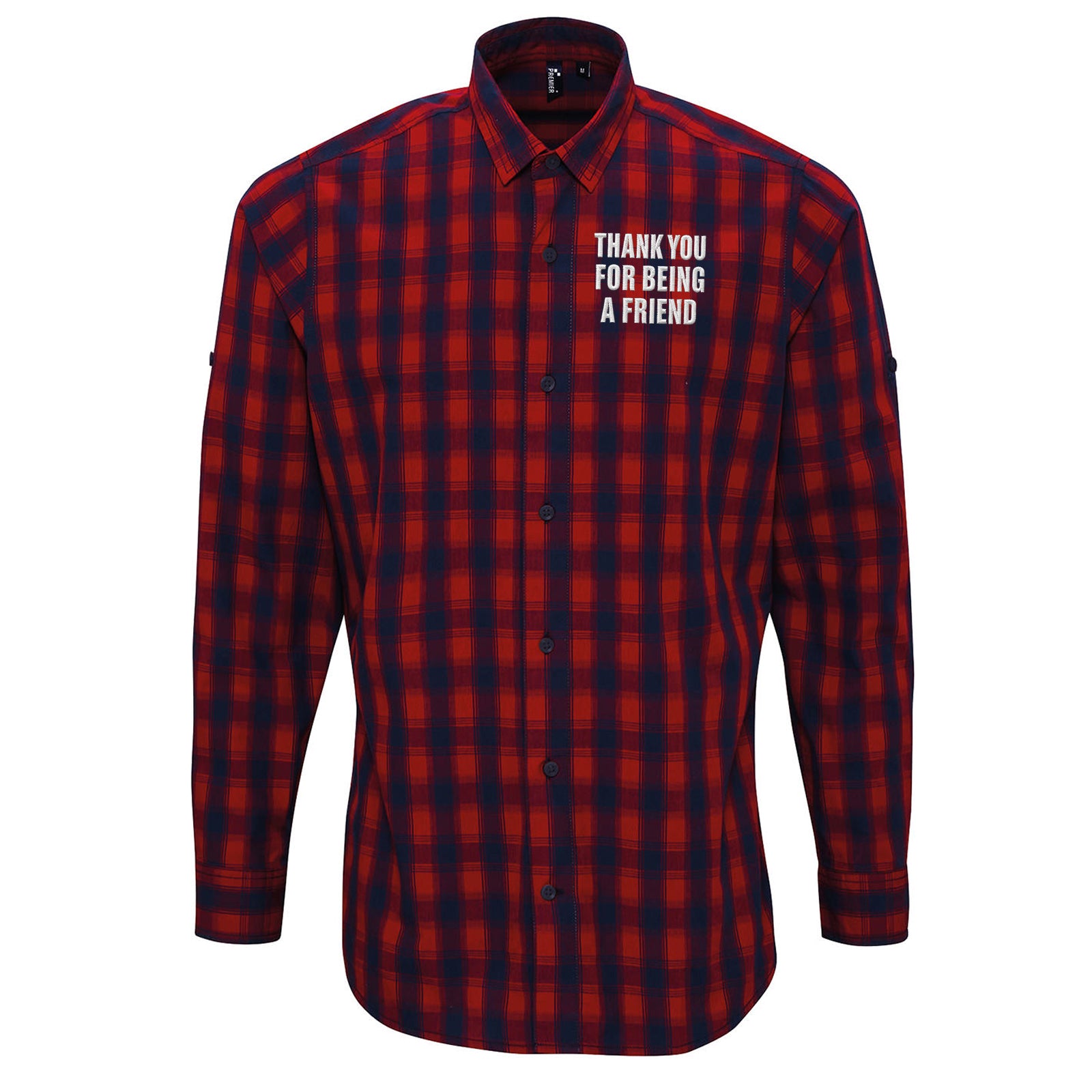 Thank You for Being a Friend Check Long Sleeve Shirt