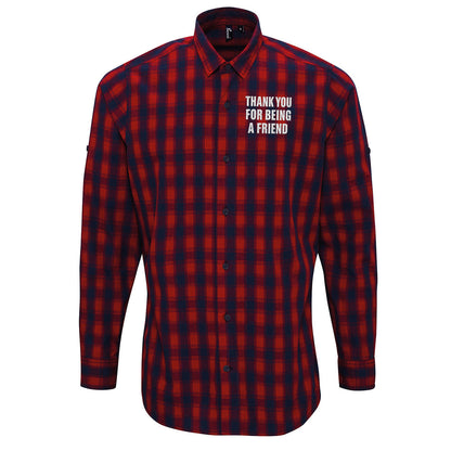 Thank You for Being a Friend Check Long Sleeve Shirt
