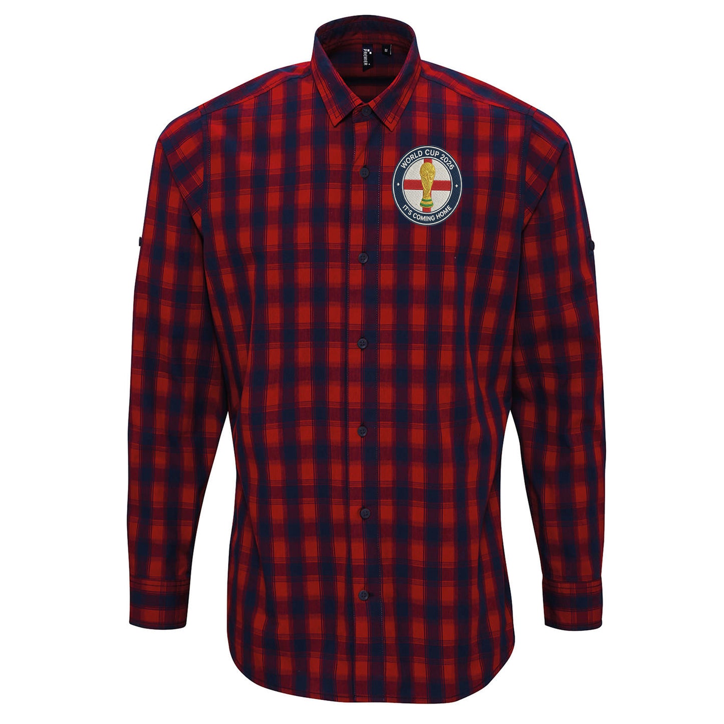 England World Cup 2026 Check Long Sleeve Shirt