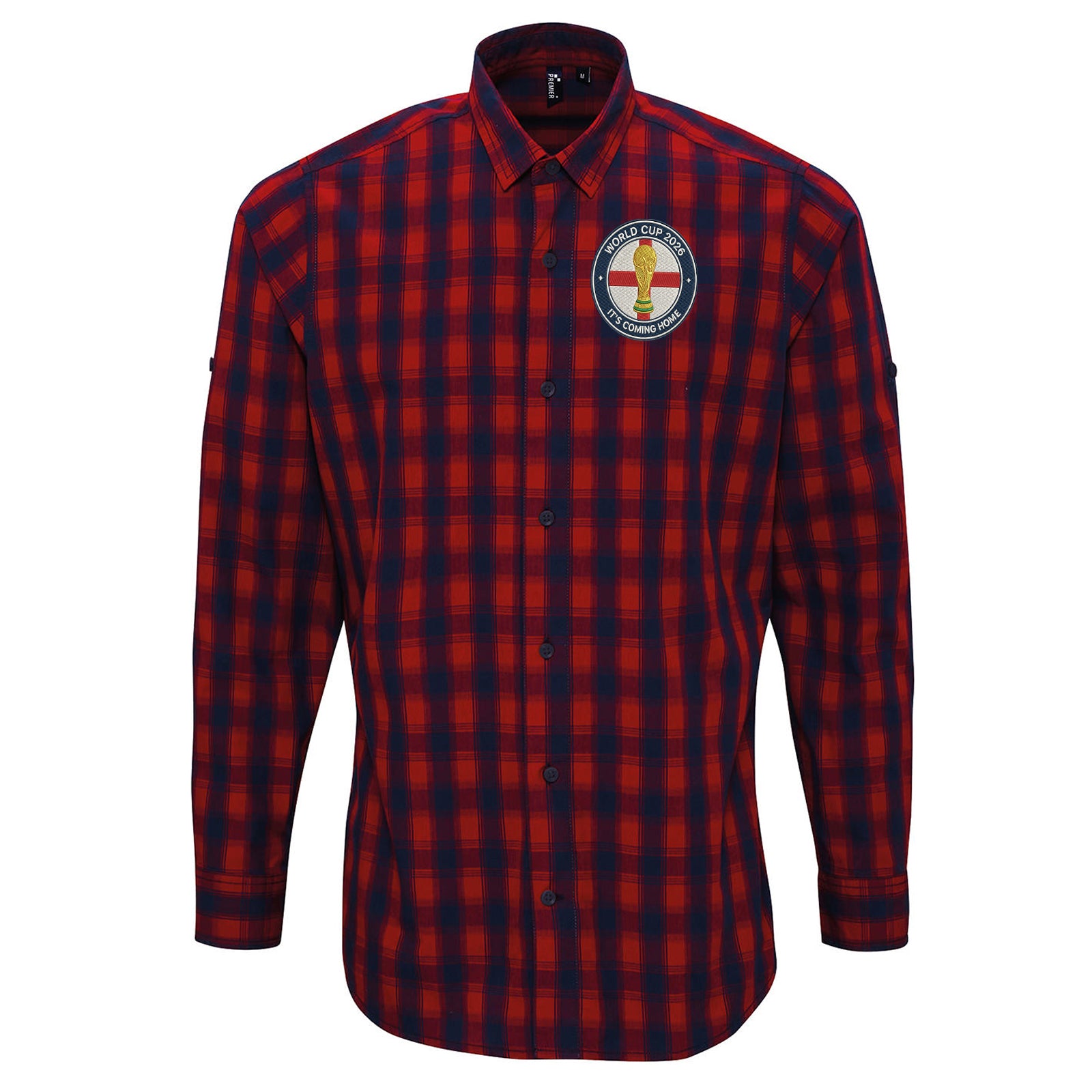 England World Cup 2026 Check Long Sleeve Shirt