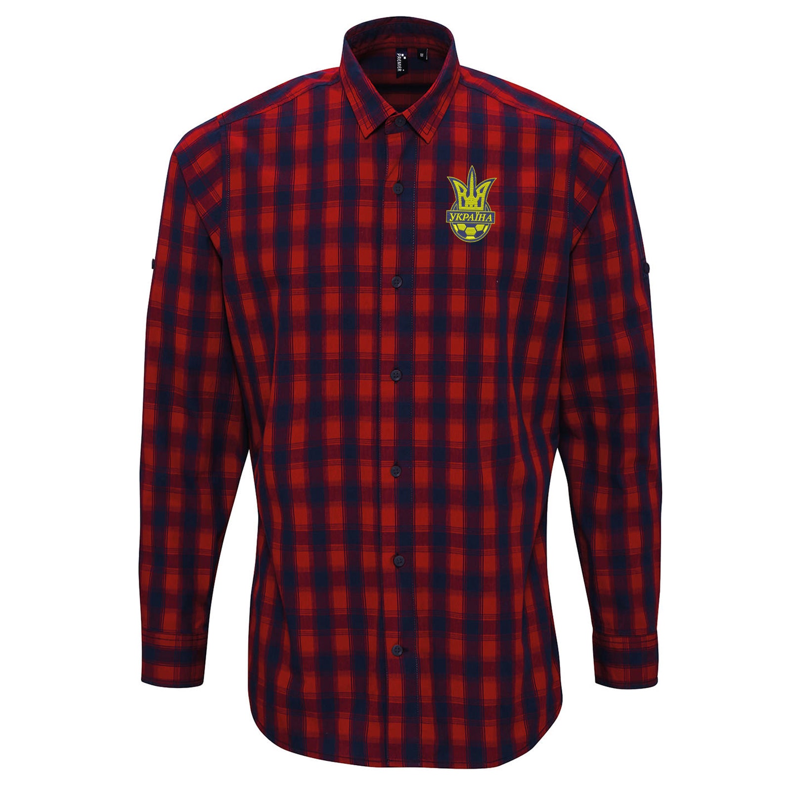 Old School Ukraine National FC Check Long Sleeve Shirt