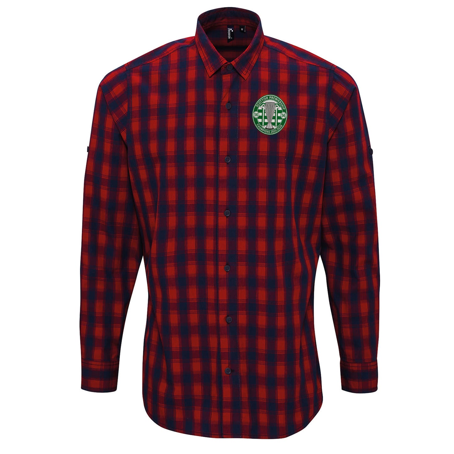 Celtic Scottish Champions-2025-2026 Check Long Sleeve Shirt