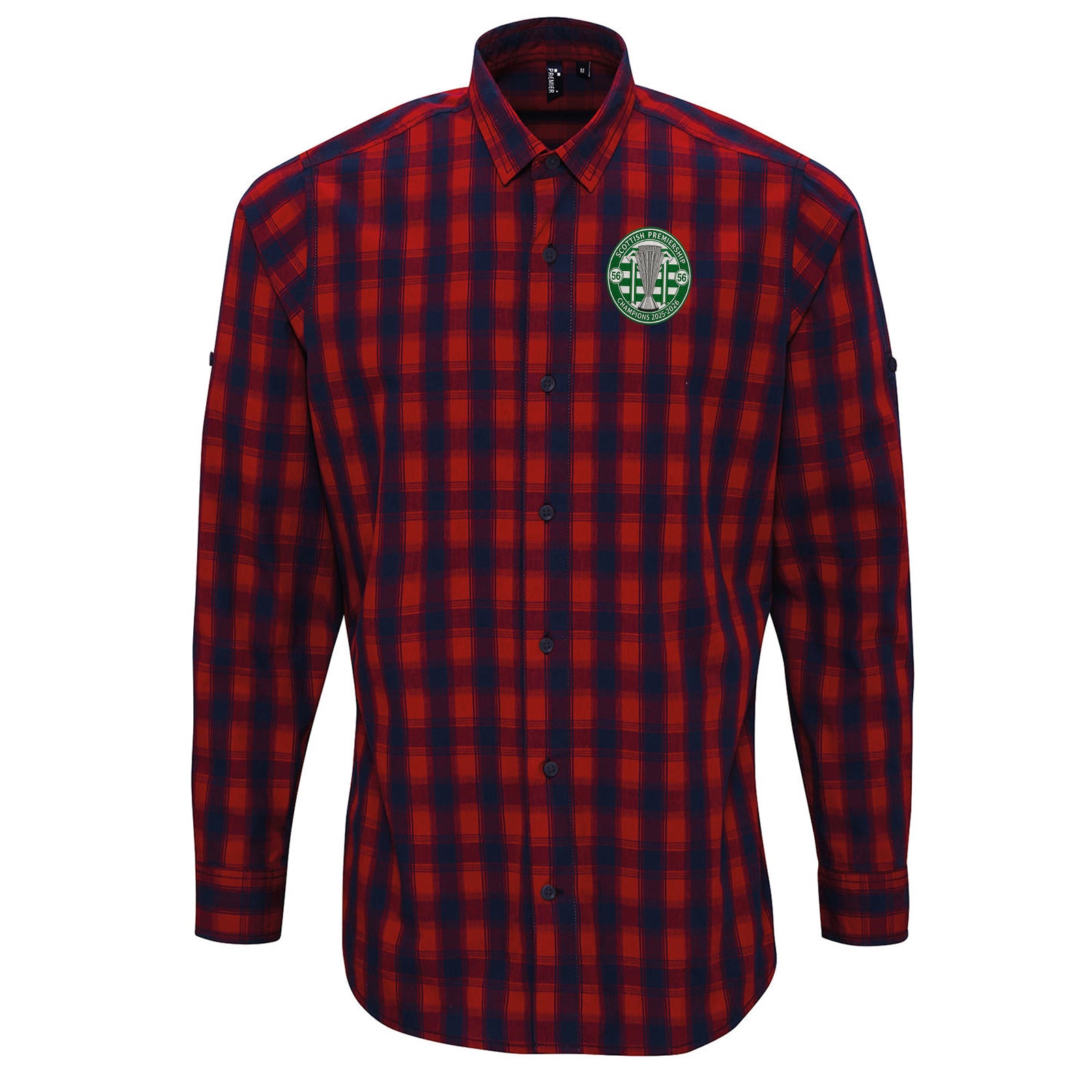 Celtic Scottish Champions-2025-2026 Check Long Sleeve Shirt