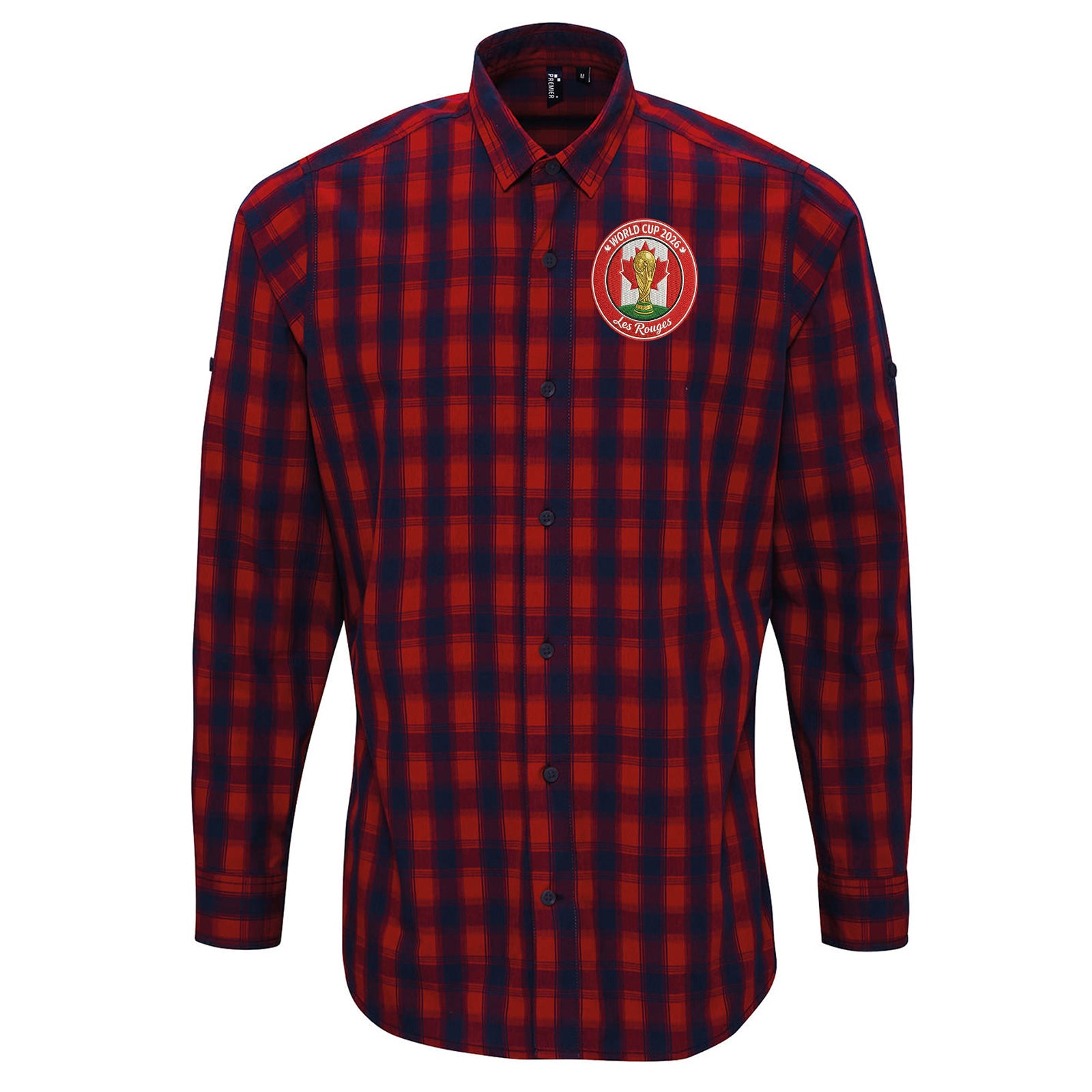 Canada WC 2026 Football Check Long Sleeve Shirt 