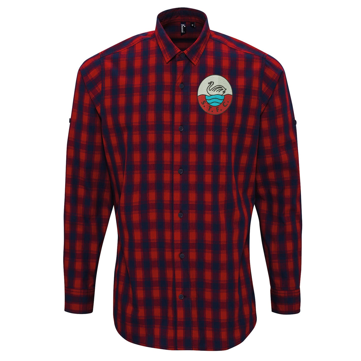 Retro Swansea 1960s Embroidered Long Sleeve Mulligan Check Shirt