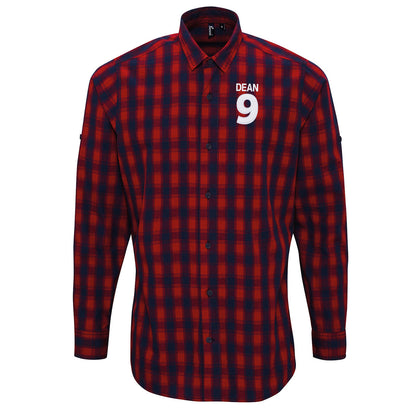 Dixie Dean Everton Football Check Long Sleeve Shirt 