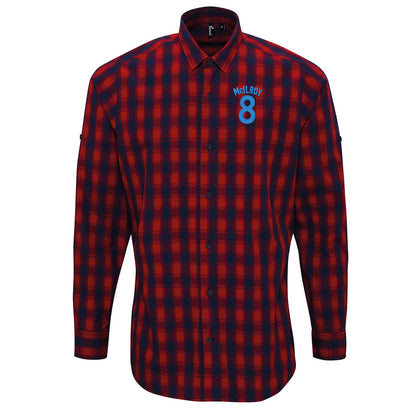 Jimmy McIlroy Burnley Football Check Long Sleeve Shirt 
