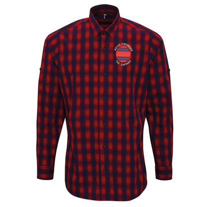 Royal Engineers The Sappers TRF Embroidered Long Sleeve Mulligan Check Shirt