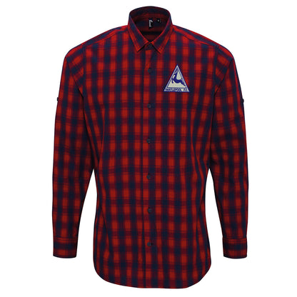 Retro Hartlepool Embroidered Long Sleeve Mulligan Check Shirt