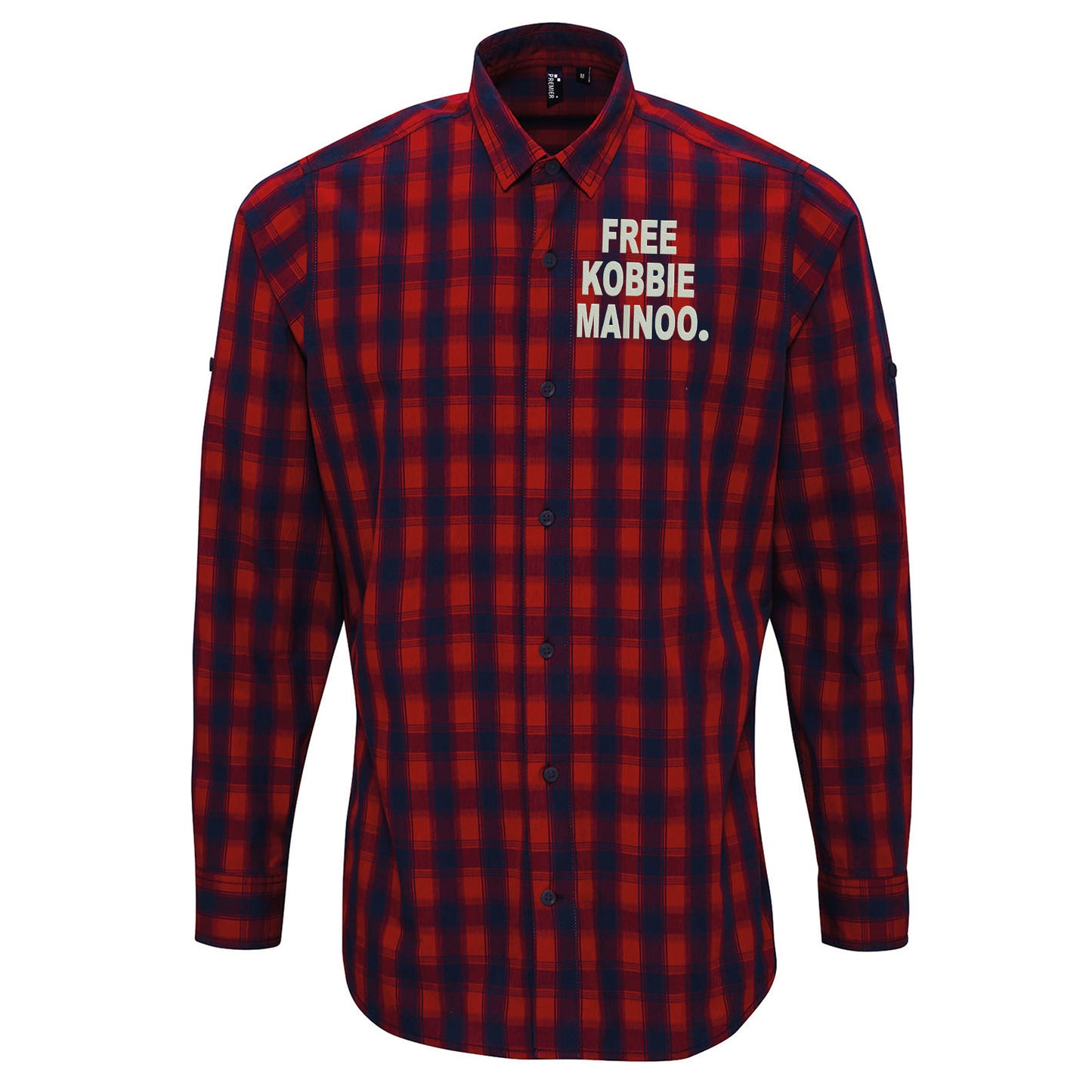 Free Kobbie Mainoo Embroidered Long Sleeve Mulligan Check Shirt