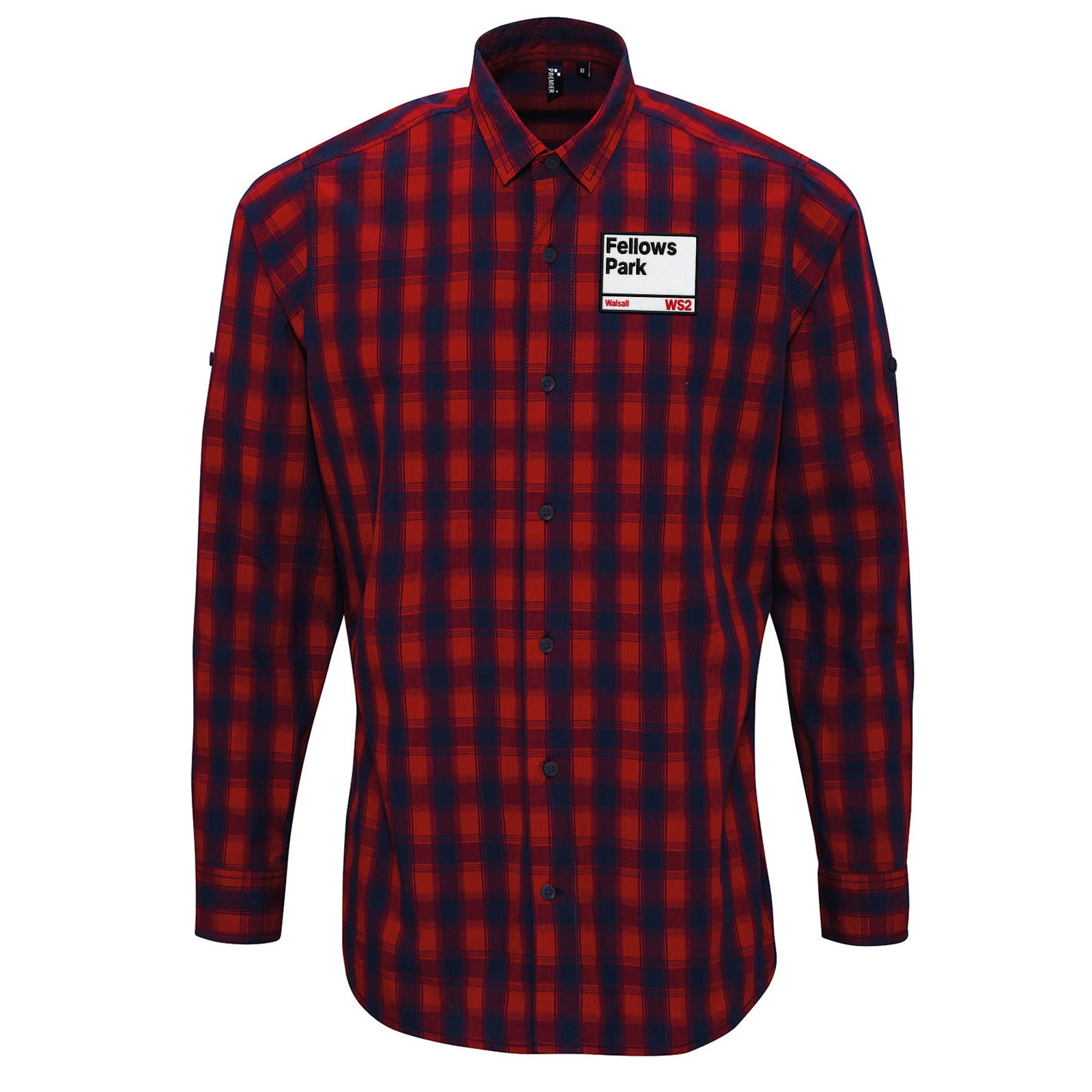 Retro Fellows Park Walsall Football Check Long Sleeve Shirt