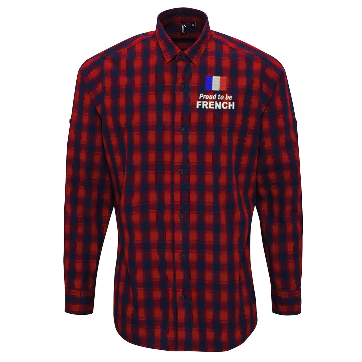 Proud to be French Embroidered Long Sleeve Mulligan Check Shirt
