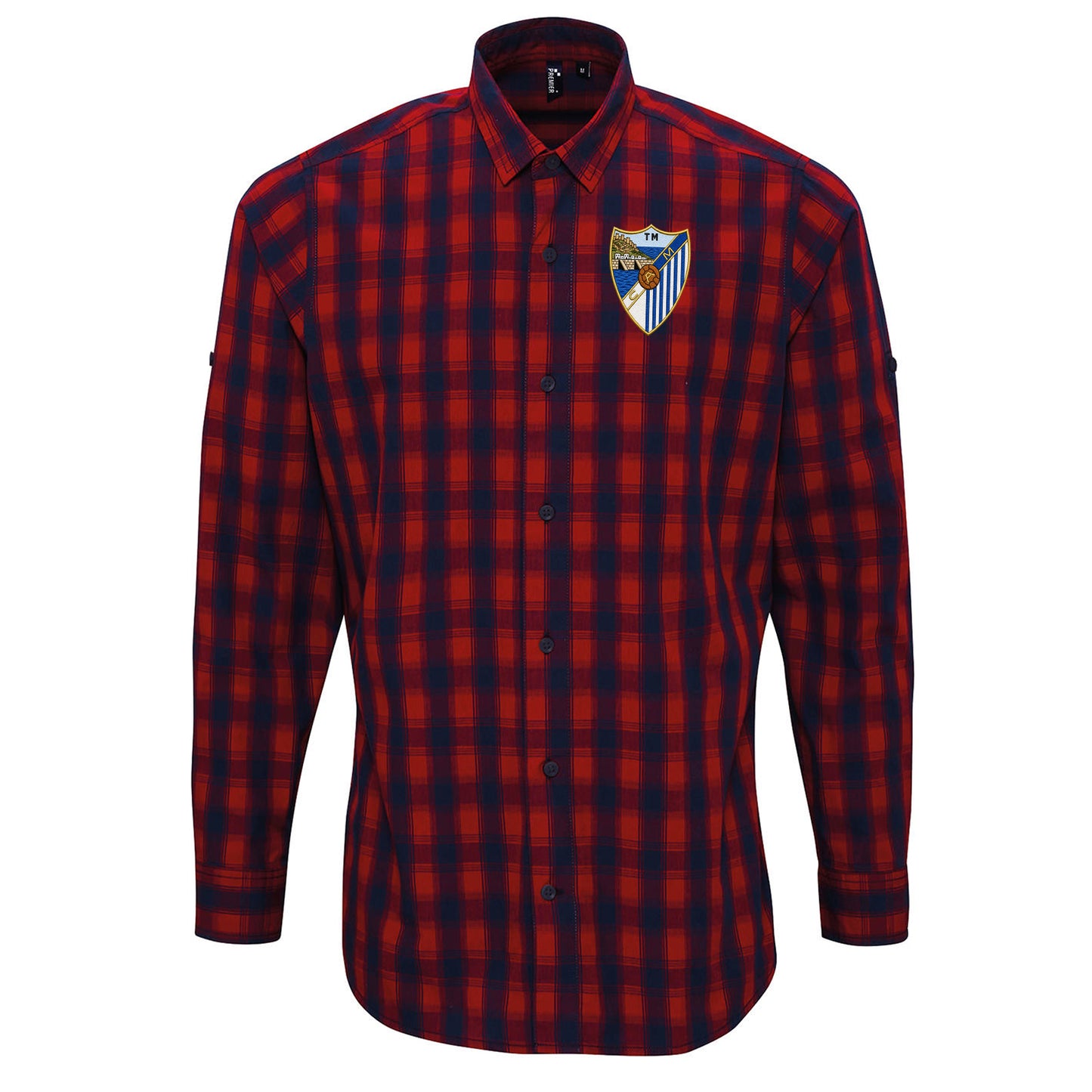 Retro Malaga 1948 Football Check Long Sleeve Shirt