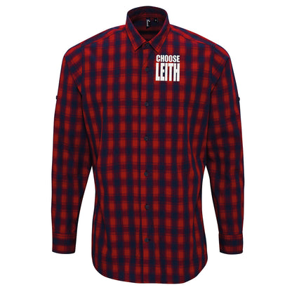 Hibs FC Choose Leith Football Check Long Sleeve Shirt