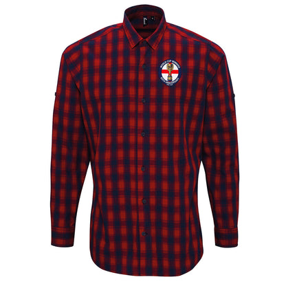 Retro England Football Check Long Sleeve Shirt