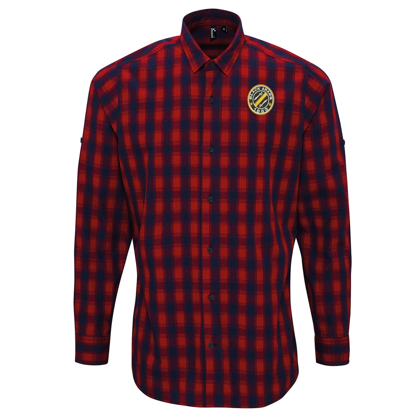 Black Arabs Embroidered Long Sleeve Check Shirt