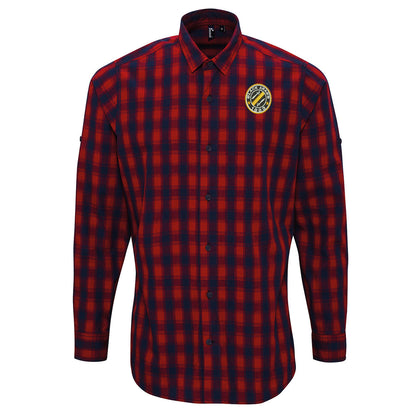 Black Arabs Embroidered Long Sleeve Check Shirt