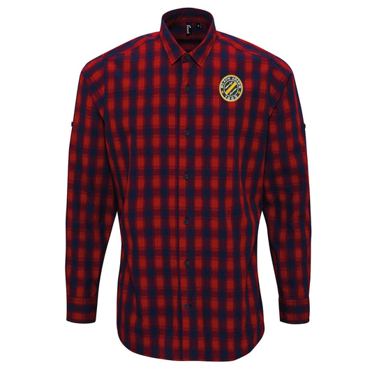Black Arabs Embroidered Long Sleeve Check Shirt