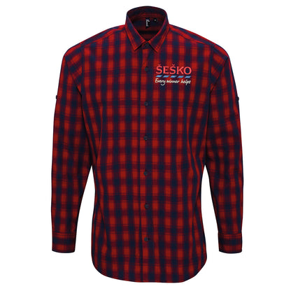 Benjamin Sesko Man Utd Check Long Sleeve Shirt