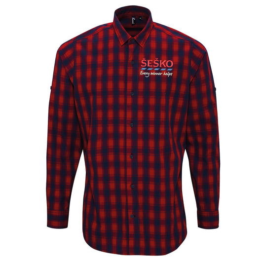 Benjamin Sesko Man Utd Check Long Sleeve Shirt