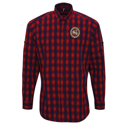 Old School Fulham Football Check Long Sleeve Shirt