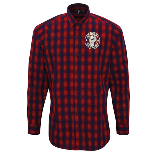 Rangers Pride of Glasgow Embroidered Long Sleeve Mulligan Check Shirt