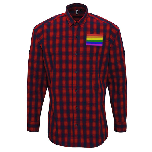 LGBTQ Lesbian Check Long Sleeve Shirt