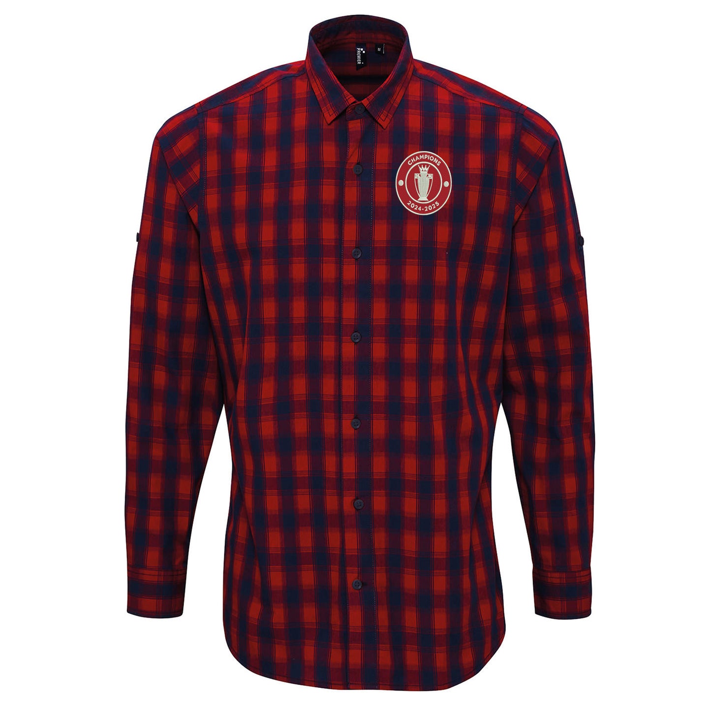 Liverpool Champions 2024-2025 Embroidered Long Sleeve Mulligan Check Shirt