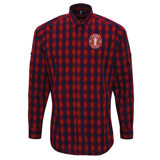 Liverpool Champions 2024-2025 Embroidered Long Sleeve Mulligan Check Shirt