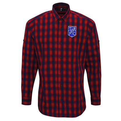Retro Tranmere 1983 Embroidered Long Sleeve Mulligan Check Shirt