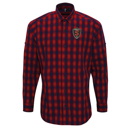 Retro Singers FC Embroidered Long Sleeve Mulligan Check Shirt