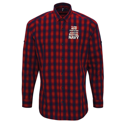 Proud to Have Served in The Royal Navy Check Long Sleeve Shirt