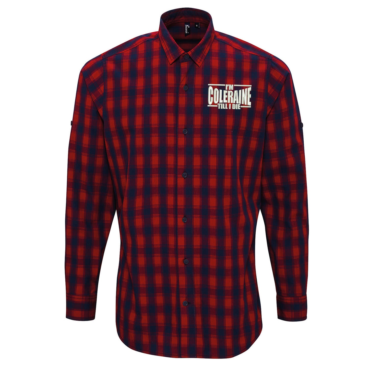 I am Coleraine Check Long Sleeve T Shirt