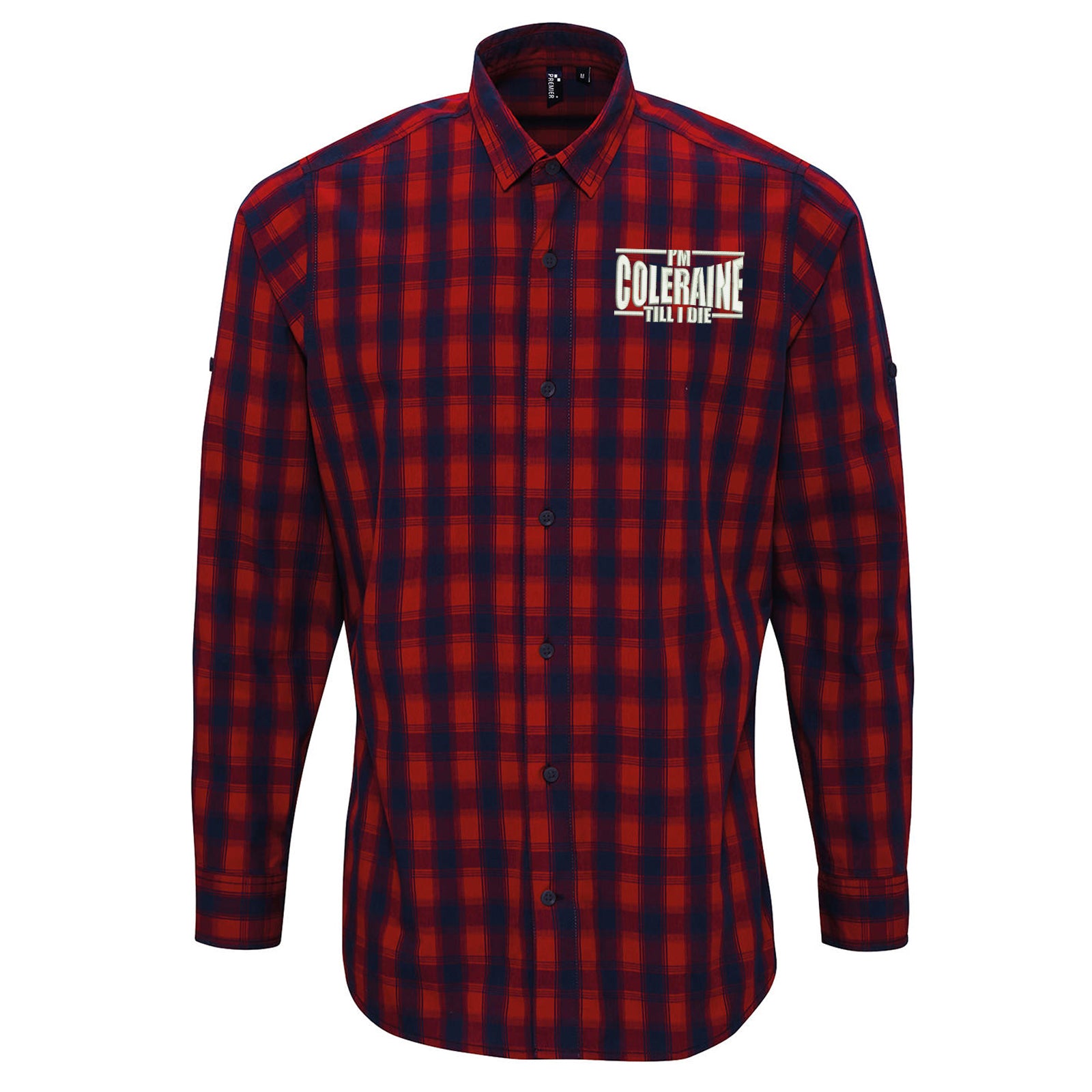 I am Coleraine Check Long Sleeve T Shirt