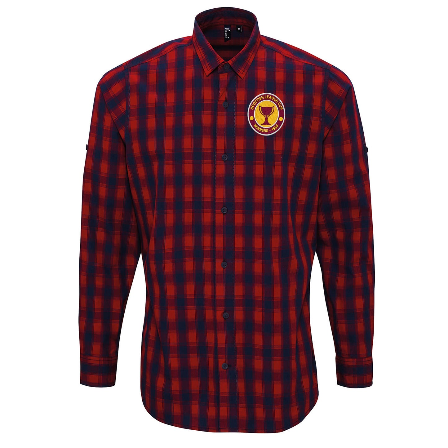 Motherwell Scottish League Cup Winners 1950 Check Long Sleeve Shirt