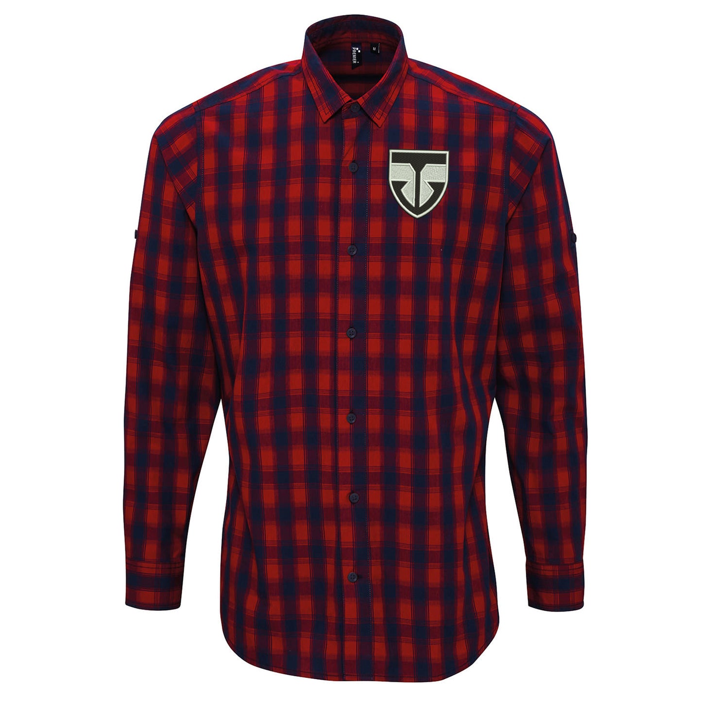Retro Ayr United Embroidered Long Sleeve Mulligan Check Shirt