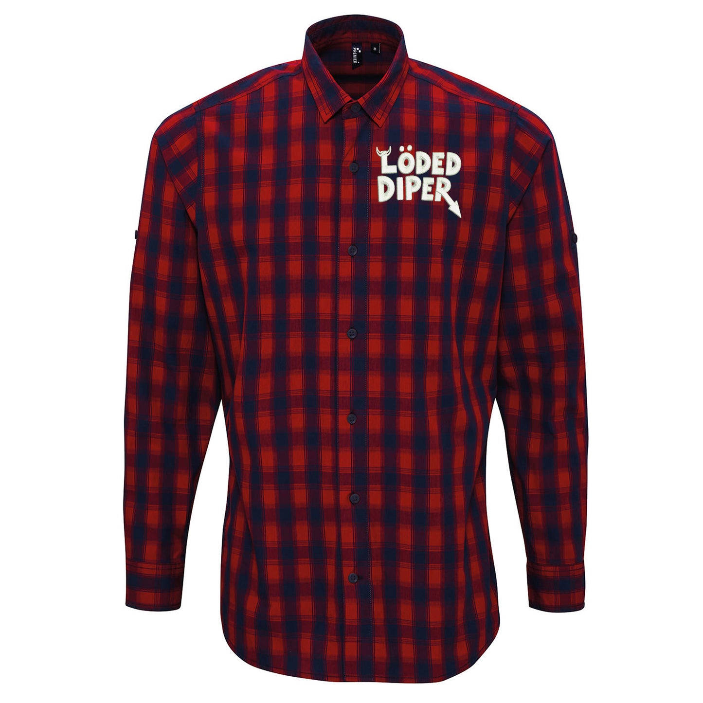 Loded Diper Rock Band Check Long Sleeve Shirt