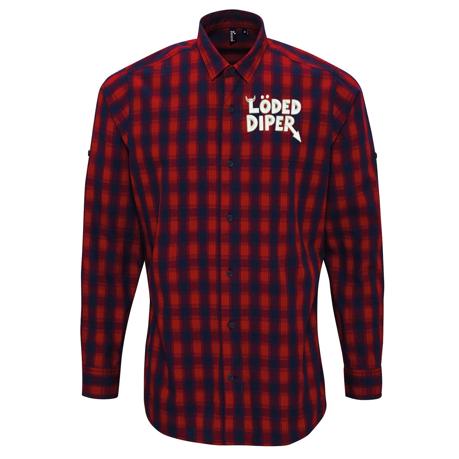 Loded Diper Rock Band Check Long Sleeve Shirt