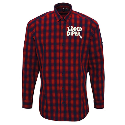 Loded Diper Rock Band Check Long Sleeve Shirt