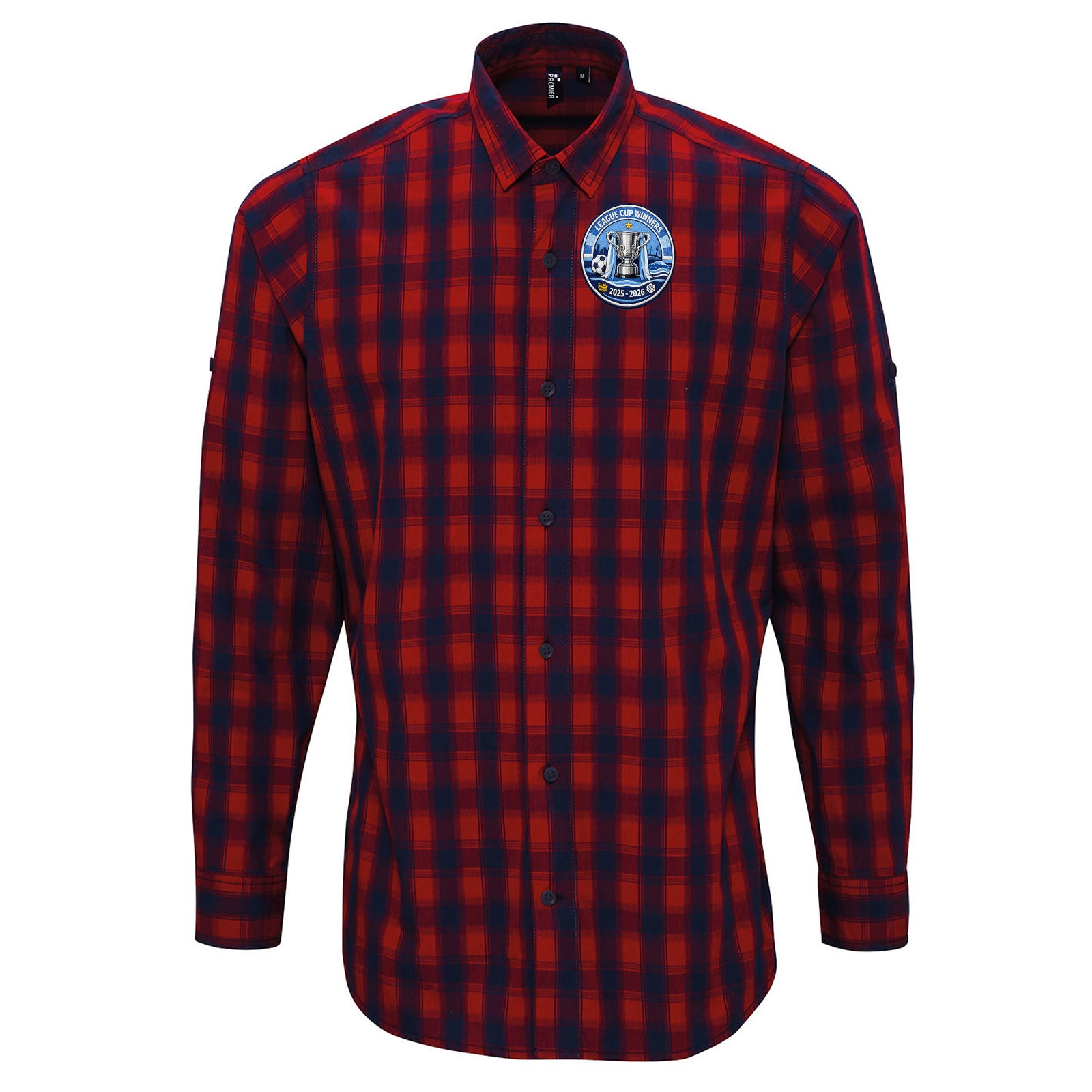 Man City League Cup Winners 2026 Check Long Sleeve Shirt