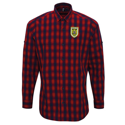 Retro Swansea 1922 Embroidered Long Sleeve Mulligan Check Shirt