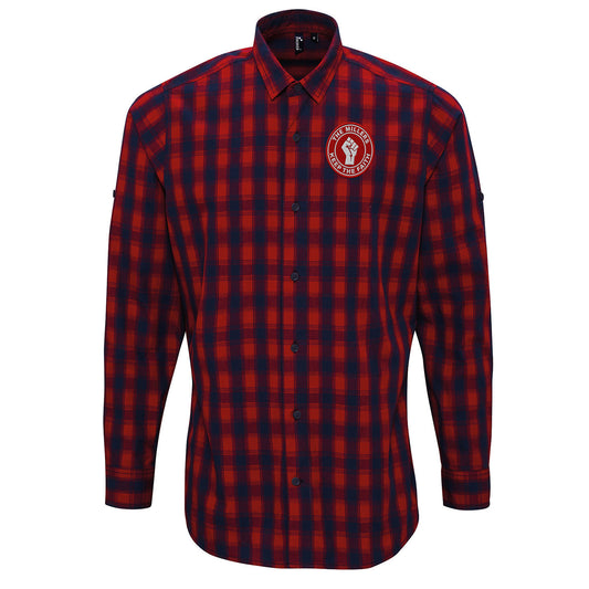 Rotherham United The Millers Football Fans Check Long Sleeve Shirt